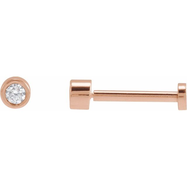 14K .04 CT Natural Diamond Earring