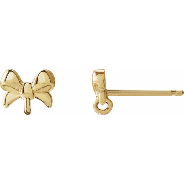 10K Bow Earring Top