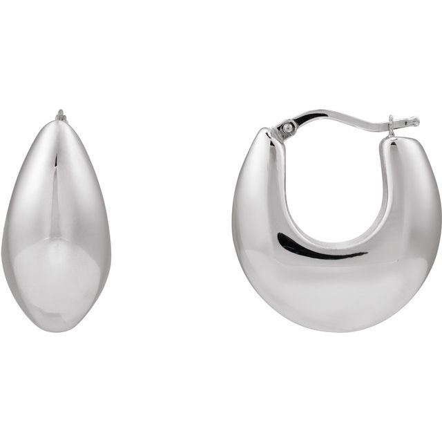 Sterling Silver Electroform Tapered Hoop Earrings
