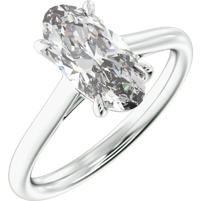 12.1 x 6.05 mm Oval 2 CTW Lab-Grown Diamond Engagement Ring