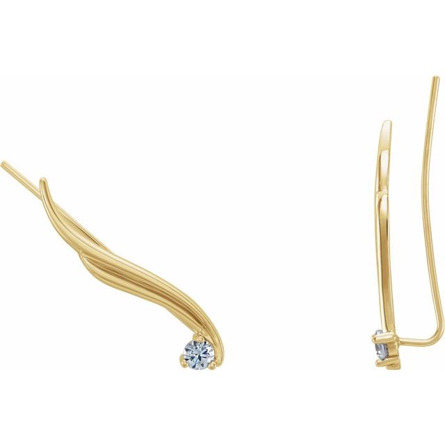 14K 1/5 CTW Natural Diamond Ear Climbers