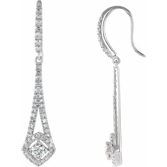 14K 3/4 CTW Natural Diamond Chandelier Earrings