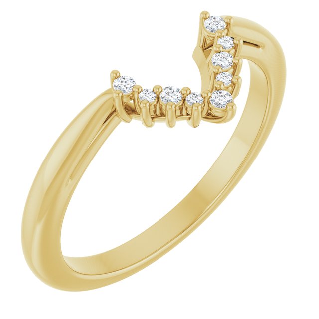 14K Yellow .06 CTW Natural Diamond Matching Band