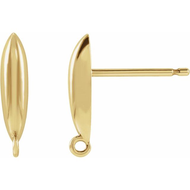 10K Elongated Bombe Earring Top