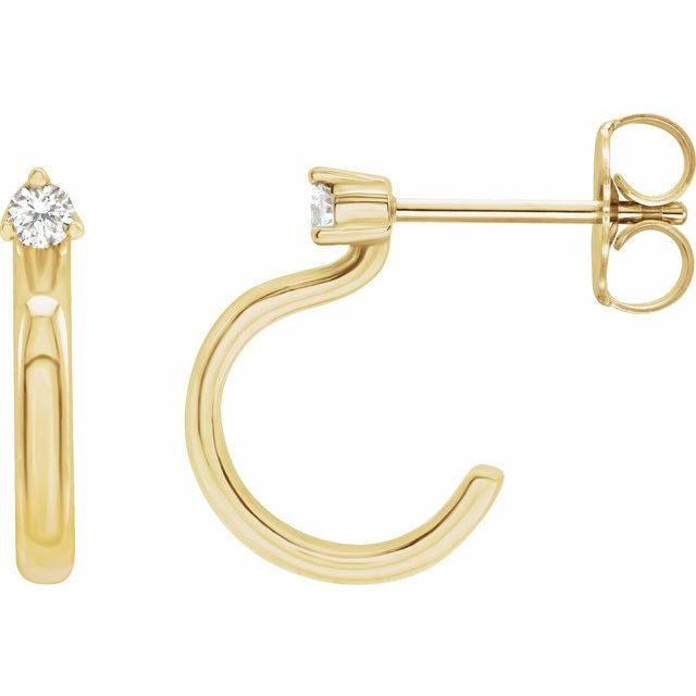 14K .06 CTW Natural Diamond Hoop Earring