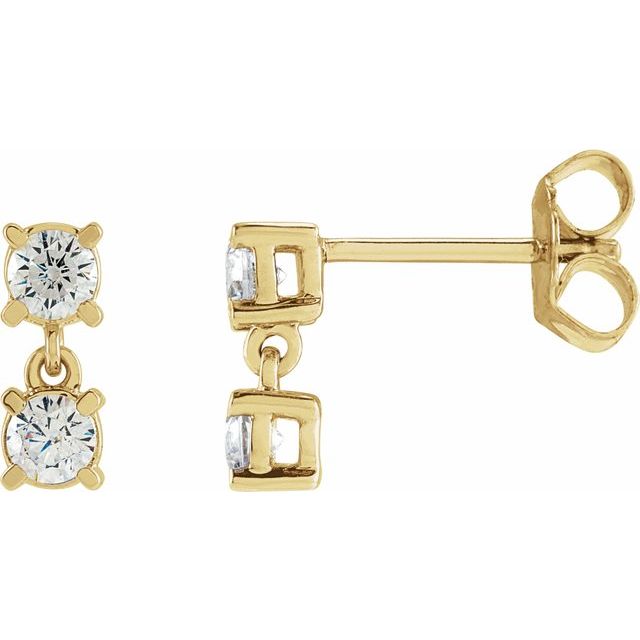14K 1/2 CTW Lab-Grown Diamond Two-Stone Earrings