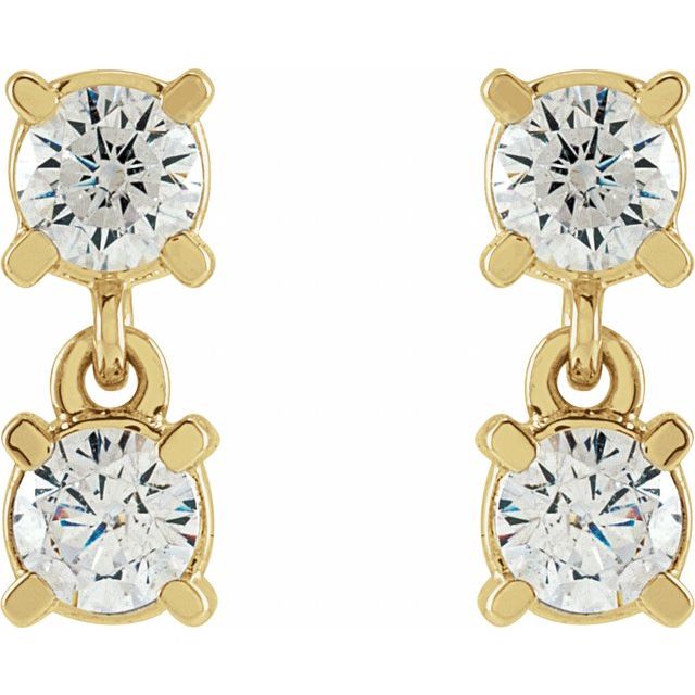 14K 1/2 CTW Lab-Grown Diamond Two-Stone Earrings