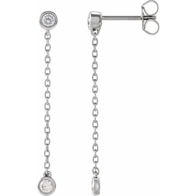 14K 1/4 CTW Lab-Grown Diamond Chain Earrings