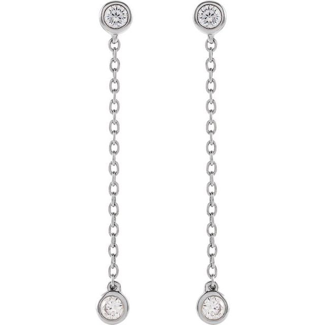14K 1/4 CTW Lab-Grown Diamond Chain Earrings