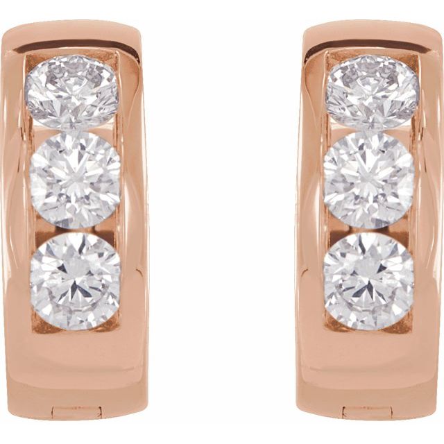 14K 1/3 CTW Lab-Grown Diamond Hinged Hoop Earrings