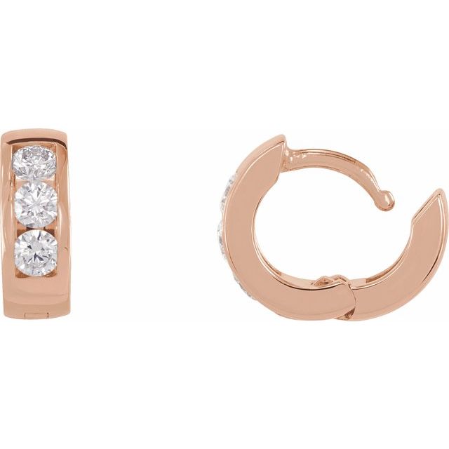 14K 1/3 CTW Lab-Grown Diamond Hinged Hoop Earrings