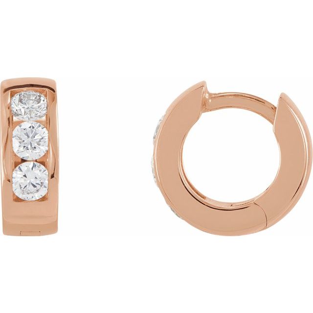 14K 1/3 CTW Lab-Grown Diamond Hinged Hoop Earrings