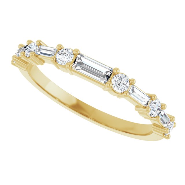 14K Yellow 1/2 CTW Natural Diamond Matching Band