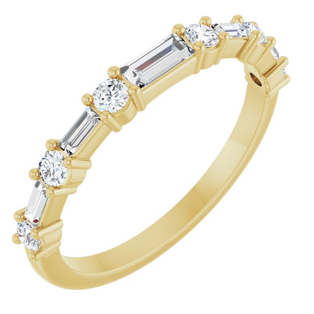 14K Yellow 1/2 CTW Natural Diamond Matching Band