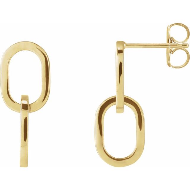 14K Interlocking Oval Earrings