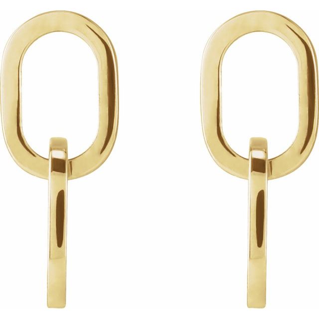 14K Interlocking Oval Earrings