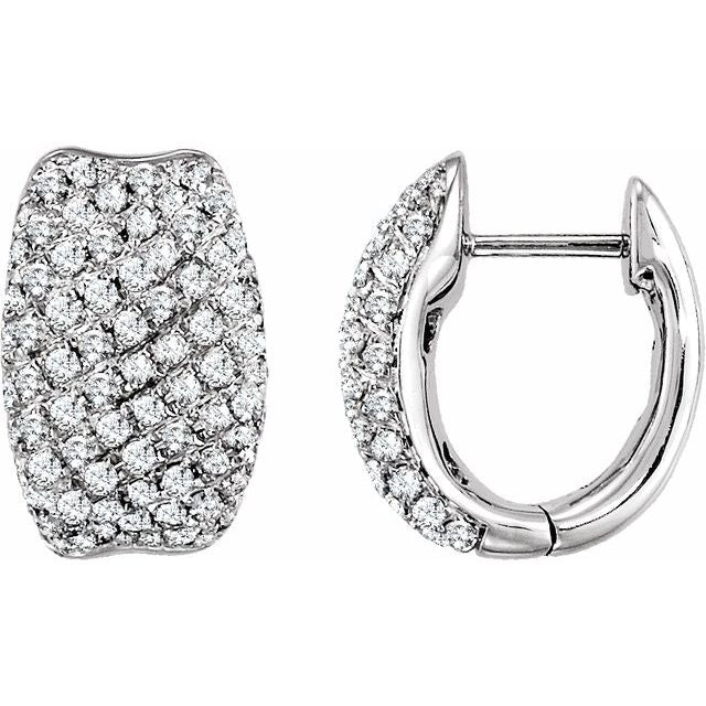14K 9/10 CTW Natural Diamond Hoop Earrings