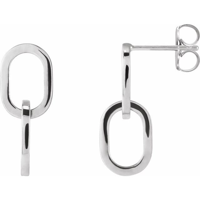 Sterling Silver Interlocking Oval Earrings
