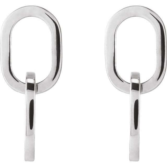 14K Interlocking Oval Earrings