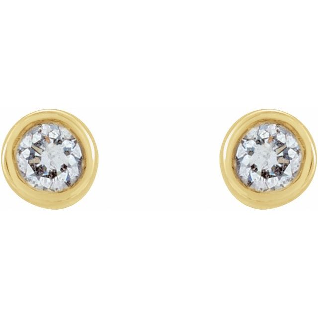 14K .03 CTW Natural Diamond Micro Bezel-Set Earrings