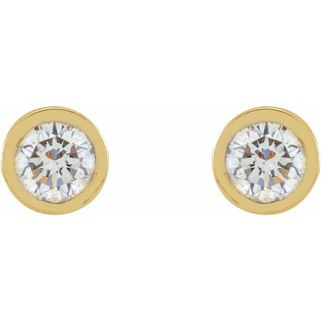 14K 1/10 CTW Lab-Grown Diamond Micro Bezel-Set Earrings
