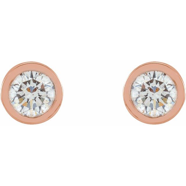 14K 1/10 CTW Natural Diamond Micro Bezel-Set Earrings