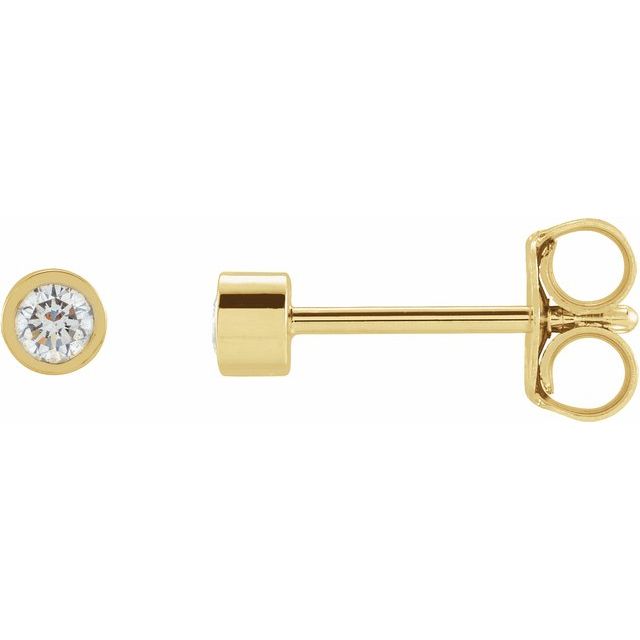 14K 1/10 CTW Lab-Grown Diamond Micro Bezel-Set Earrings