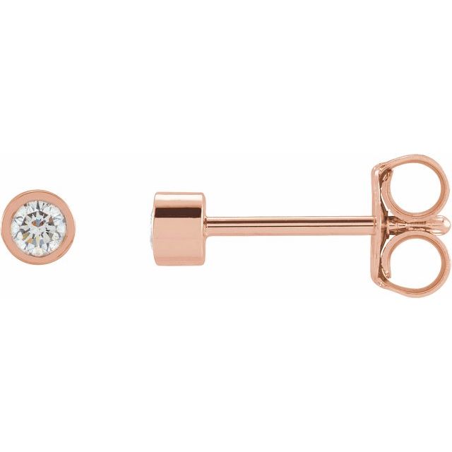 14K 1/10 CTW Natural Diamond Micro Bezel-Set Earrings