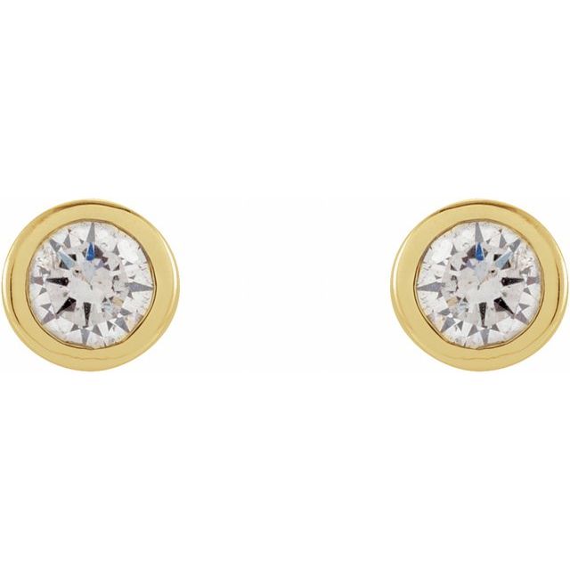 14K .06 CTW Natural Diamond Micro Bezel-Set Earrings