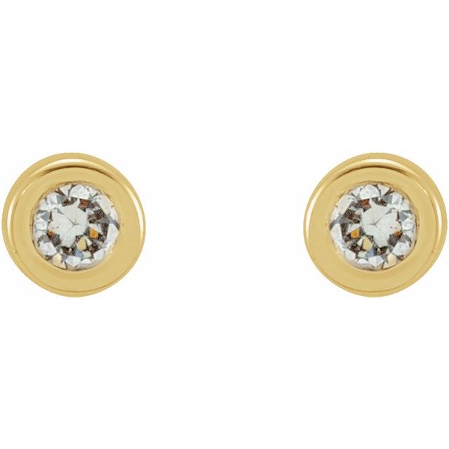 14K .02 CTW Natural Diamond Micro Bezel-Set Earrings