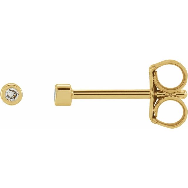 14K .02 CTW Natural Diamond Micro Bezel-Set Earrings