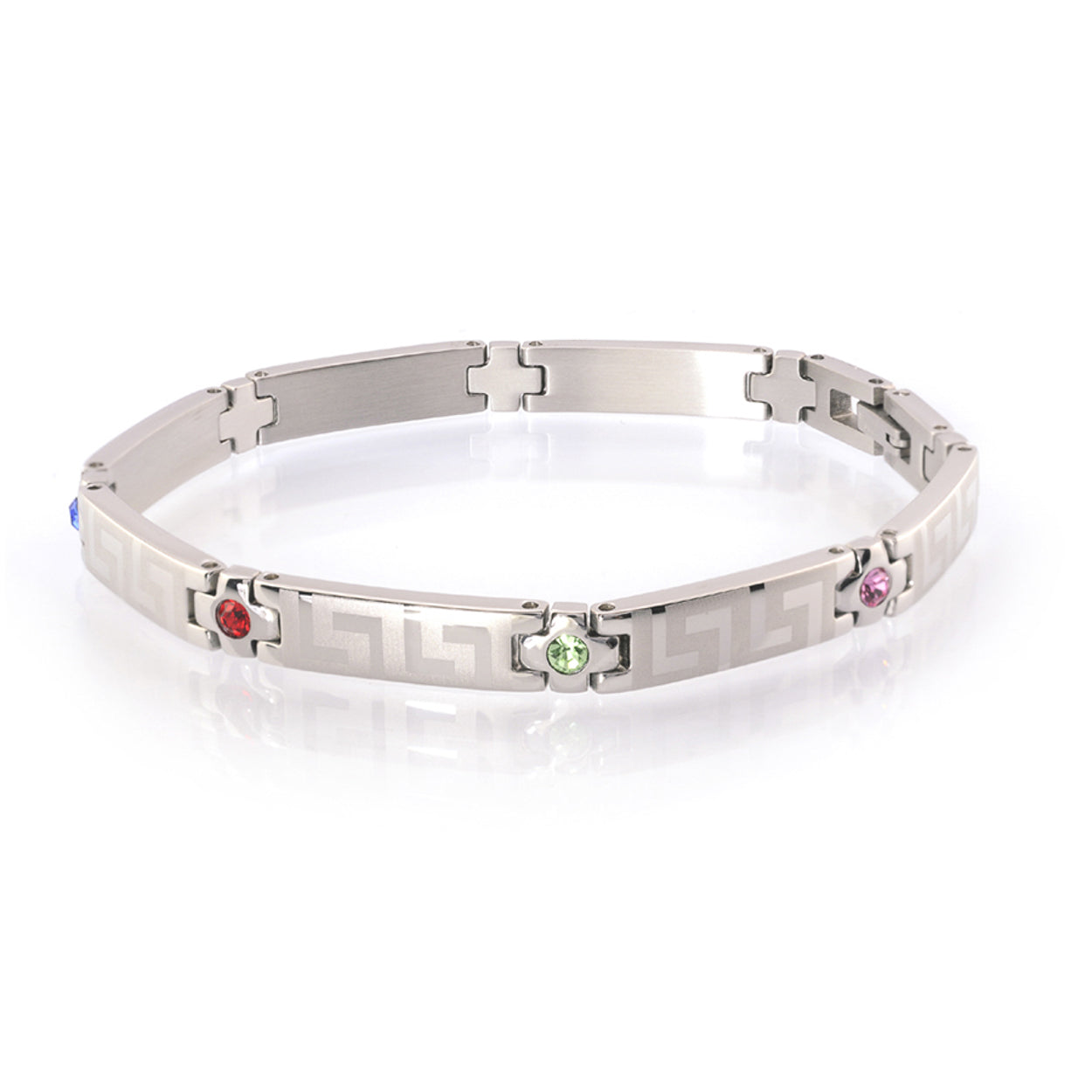 Greek Key Gem Bracelet