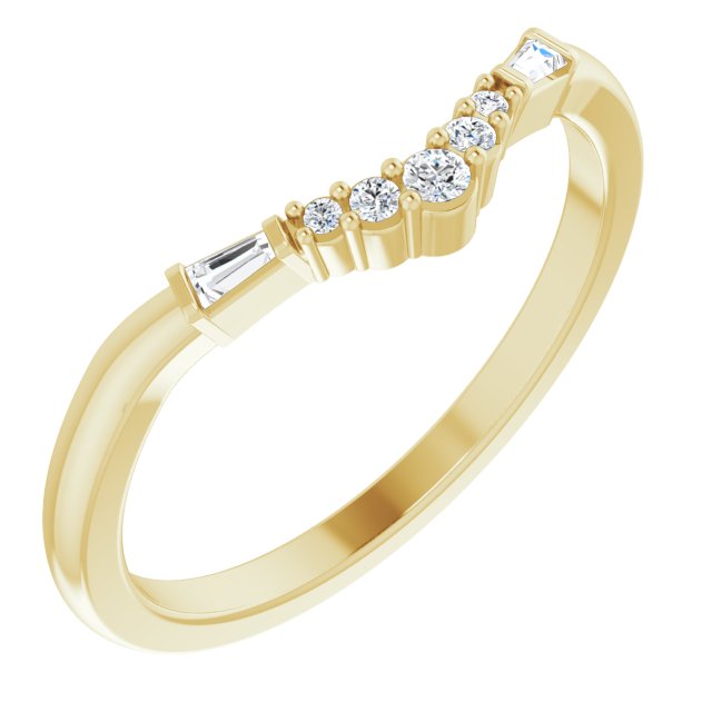14K Yellow .08 CTW Natural Diamond Matching Band