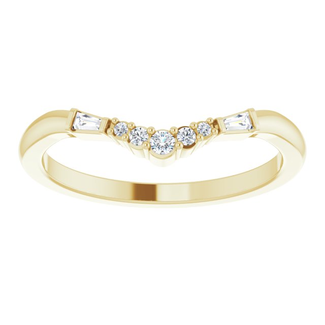 14K Yellow .08 CTW Natural Diamond Matching Band