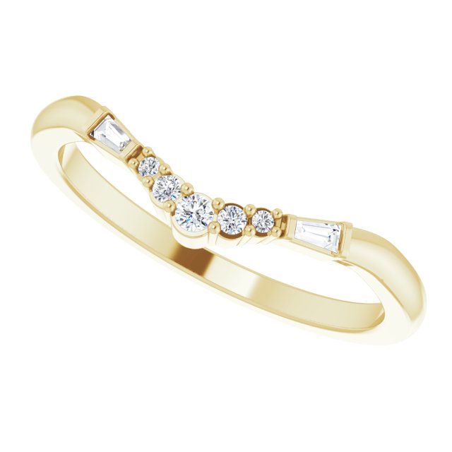 14K Yellow .08 CTW Natural Diamond Matching Band