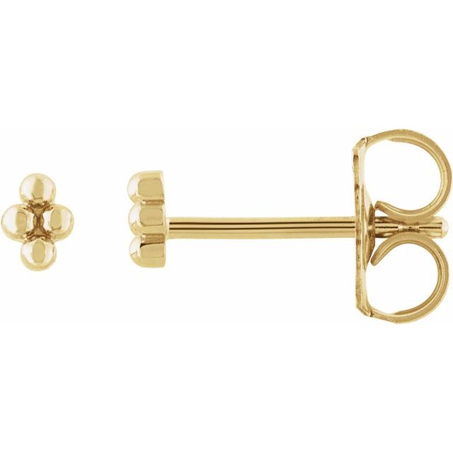 14K 4 Beads Stud Earrings