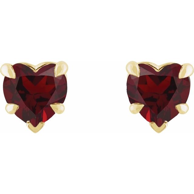 14K Natural Mozambique Garnet Stud Earrings