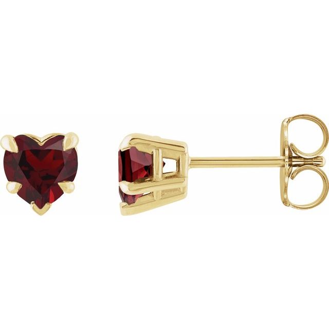 14K Natural Mozambique Garnet Stud Earrings