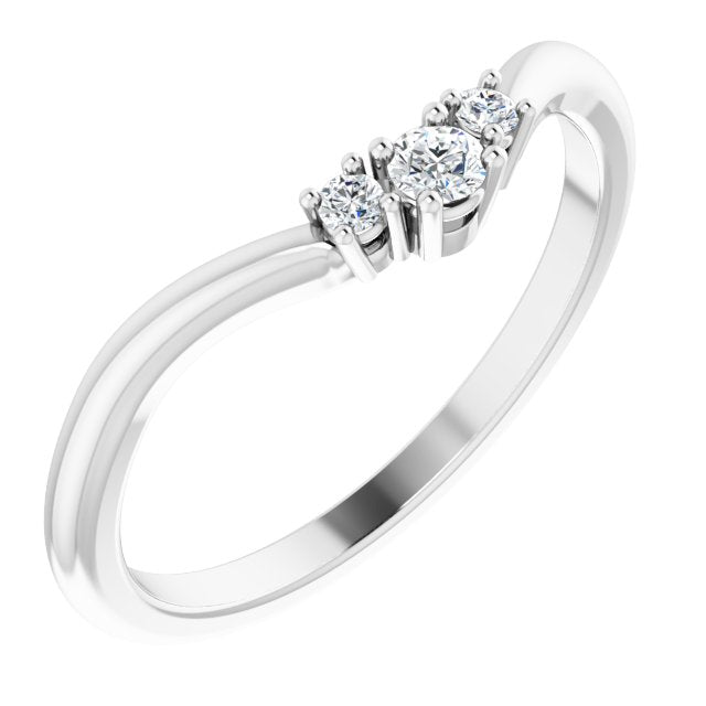 14K White 1/10 CTW Natural Diamond Matching Band