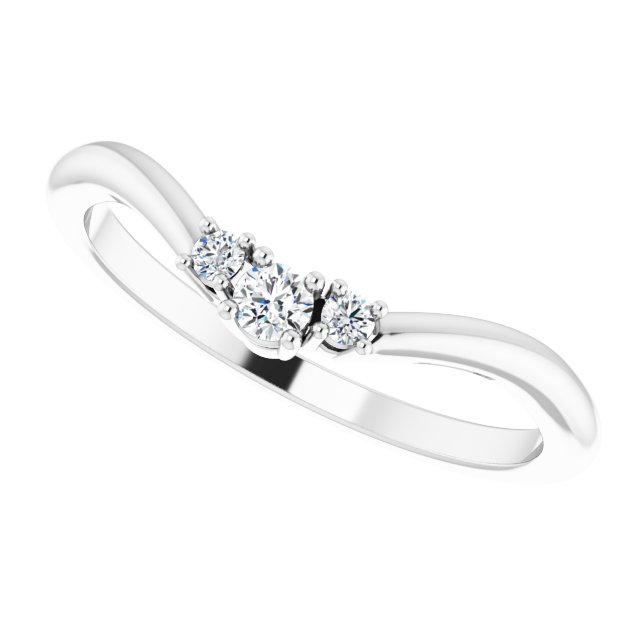 14K White 1/10 CTW Natural Diamond Matching Band