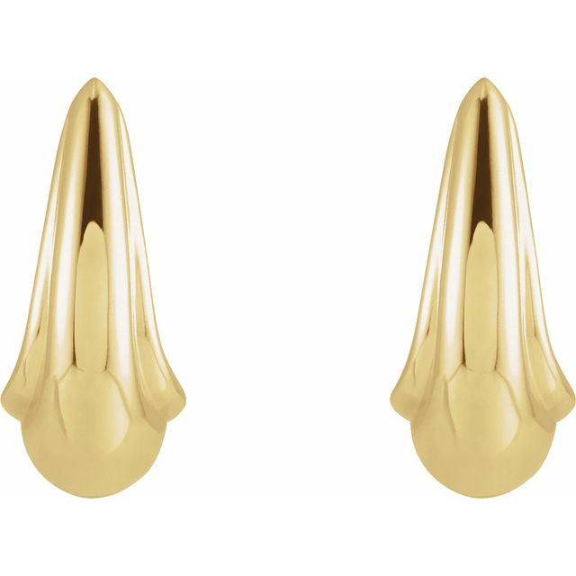 14K Tapered J-Hoop Earrings
