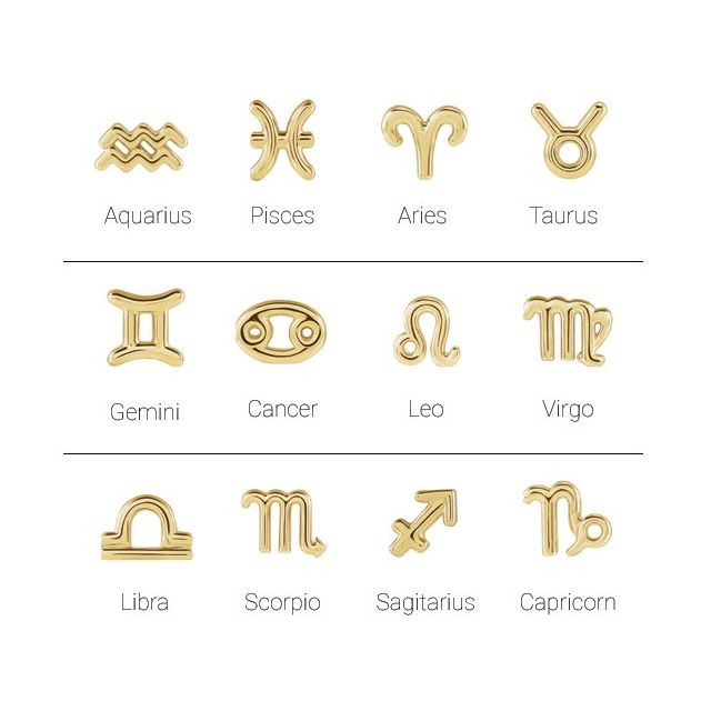 14K Aries Zodiac Earrings