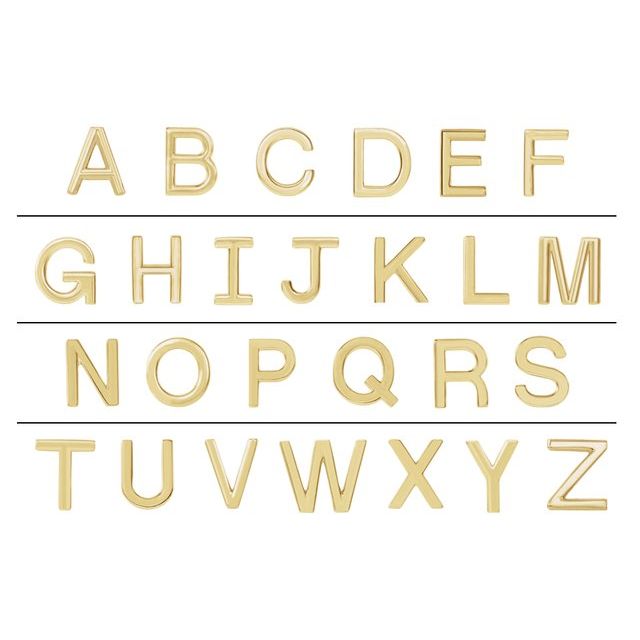 14K Single Initial T Earring