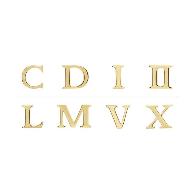 14K Single Roman Numeral X Earring