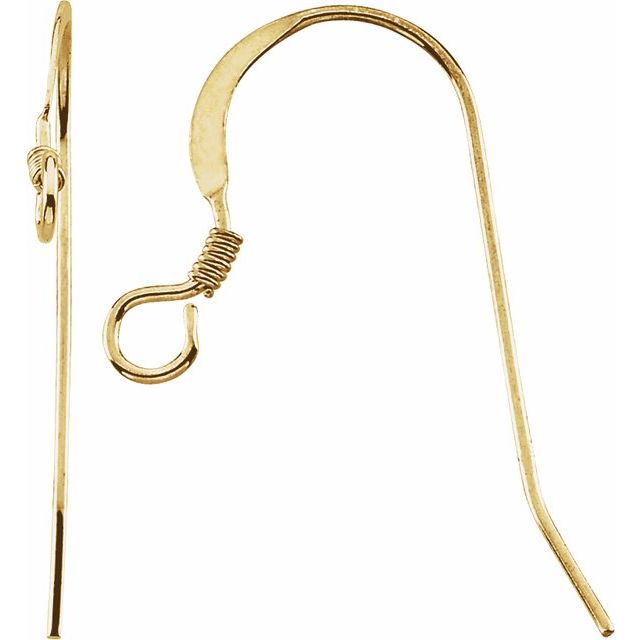 14K Hammered French Wire Earring Top