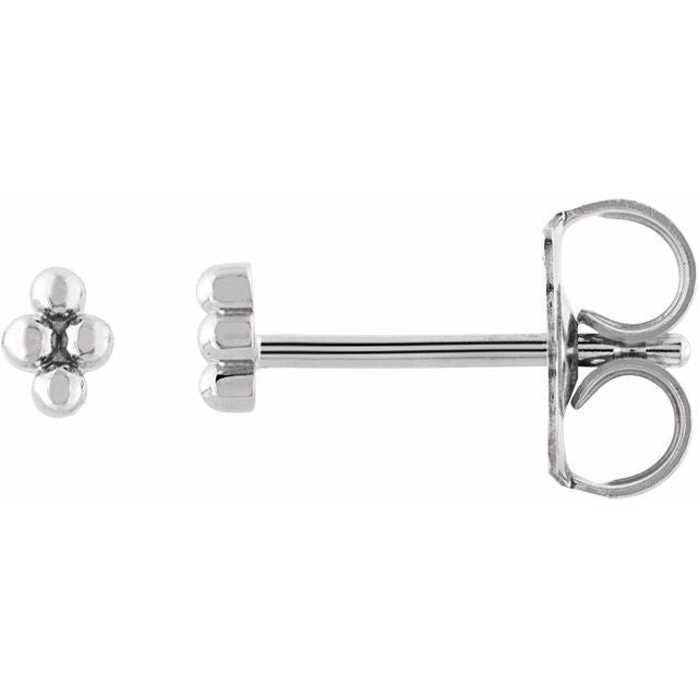 14K 4 Beads Stud Earrings