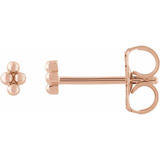 14K 4 Beads Stud Earrings