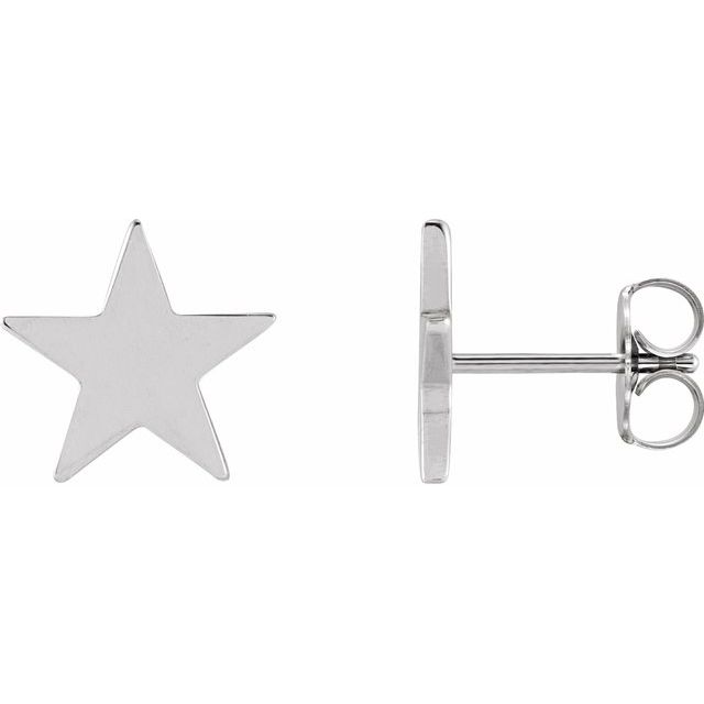 14K Star Friction Post & Back Earrings