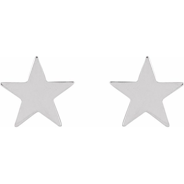 14K Star Friction Post & Back Earrings