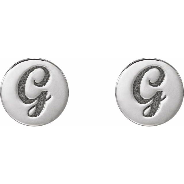 Sterling Silver Engravable Disc Earrings